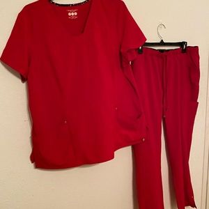Gently used, ladies red, Heart Soul scrub set